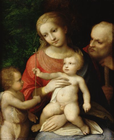 The Virgin and Child surrounded by St John the Baptist and St Joseph, 1517 by Antonio da Correggio